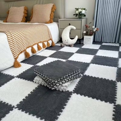 Килимок-пазл плюшевий 30×30см 10шт/уп floor mat AND 5579 Сірий