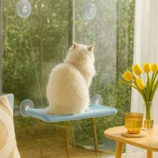Лежанка для кішок на вікно з присосками Window Mounted Cat Bed Блакитна