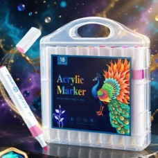 Набір акрилових маркерів 18шт у прозорому боксі Acrylic Marker MAP-02