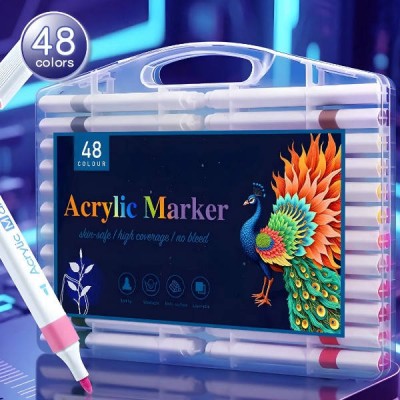 Набір акрилових маркерів 48шт у прозорому боксі Acrylic Marker MAP-04