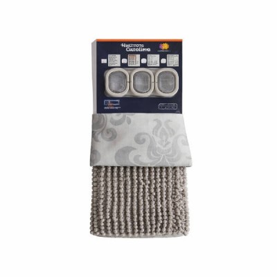 Комплект для ванної 2в1 шторка для душу 180*180см + килимок 40*60см Shower curtain W-6 Сірий