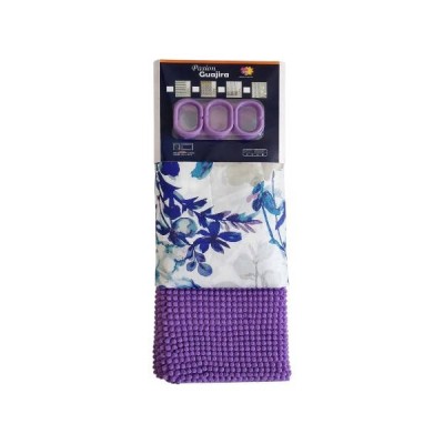 Комплект для ванної 2в1 шторка для душу 180*180см + килимок 40*60см Shower curtain W-6 Фіолетовий
