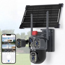 Камера відеоспостереження зовнішня з 3 об'єктивами IP WiFi PTZ 12mp Чорна