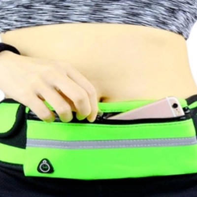 Сумка для бігу на пояс RunningBag з кишенею на пляшку Зелений