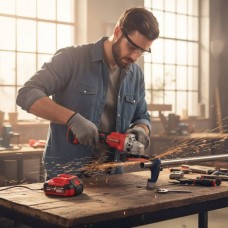 Болгарка акумуляторна в кейсі 68v 125мм Alfarid Чорна з червоним