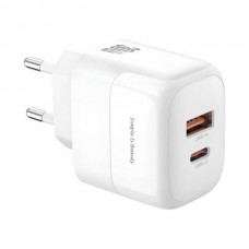 Мережевий зарядний пристрій блок живлення XO L138 30W GaN nitride 1USB-A+1USB-C