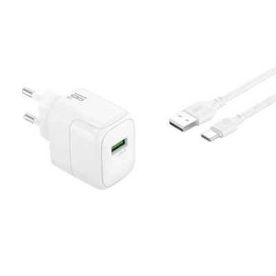 Мережевий зарядний пристрій блок живлення XO L135 QC18W 1USB-A Fast Charging Charger with Type-c cable