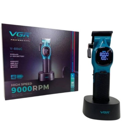 Машинка для стрижки VGR V-880C Чорна з бірюзовим