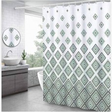 Фіранка-шторка для душу 180*180см Shower curtain W-5 Зелені ромби