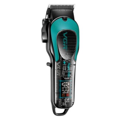 Машинка для стрижки з LED-дисплеєм та змінними насадками VGR V-692 GREEN Чорний із зеленим