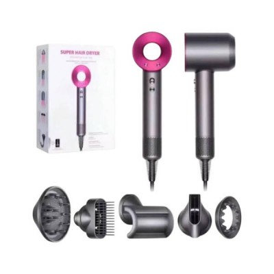 Фен-стайлер із 4 магнітними насадками + нова насадка гребінь Super Hair Dryer Сірий