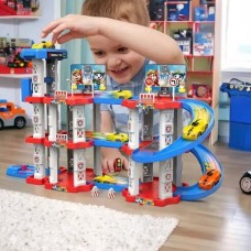 Трек паркування дитячий ігровий на 75 деталей та 3 машинки Childrens Rail Car Різнокольоровий
