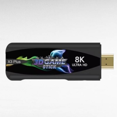 Ігрова приставка із двома джойстиками Game Stick X3 Plus Чорна з білим