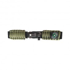 Браслет для виживання PARACORD 18 мм із компасом Зелений
