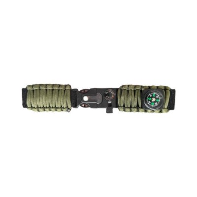 Браслет для виживання PARACORD 18 мм із компасом Зелений