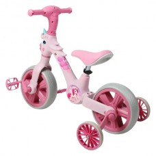 Велосипед дитячий зі страховими знімними колесами Best Trike JM-1071-9 Рожевий