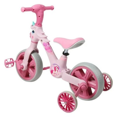 Велосипед дитячий зі страховими знімними колесами Best Trike JM-1071-9 Рожевий