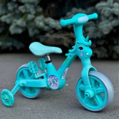 Велосипед дитячий зі страхувальними колесами знімними Best Trike JM-1071-9 Бірюзовий