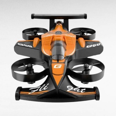 Дрон-машинка радіокерована пінопластова F1 G58 Чорна з оранжевим