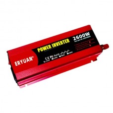 Перетворювач напруги з 12V→220V з чистим синусом 2600W та дисплеєм EY-2600W EYURAN LCD SMART Червоний