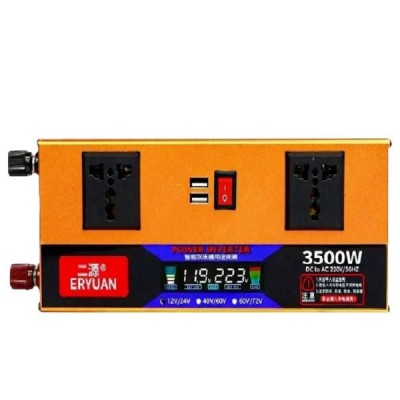 Перетворювач напруги з 12V/24V-220V 3500W з дисплеєм EYURAN EY-3500W Помаранчевий