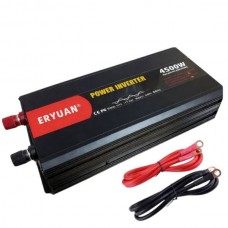 Перетворювач напруги з 12V→220V з чистим синусом 4500W та дисплеєм EY-4500W Чорний