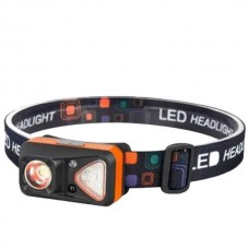 Ліхтар налобний з датчиком руху W-18-XPG+6SMD white/red Чорний