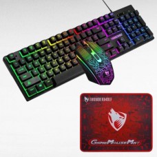 Ігровий комплект клавіатура, миша, навушники, килимок Gaming Combo 4-in-1 T-Wolf TF-400 Чорний