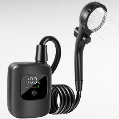 Душ акумуляторний із силіконовим шлангом 2400 mAh Electric Outdoor Shower Чорний
