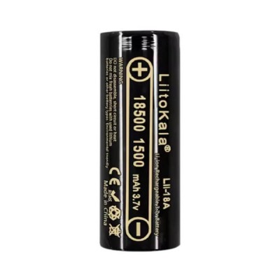 Змінний акумулятор 18500 1500mah LiitoKala Lii-18A Чорний