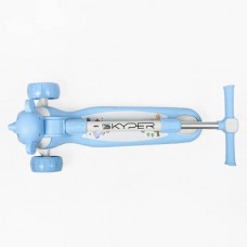 Самокат дитячий триколісний з підсвічуванням, PU колеса 125х40мм Skyper LF-9603/48 Блакитний з білим
