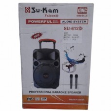 Колонка портативна Su-Kam SU 612 + 2 мікрофони Чорна