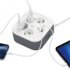 Мережевий фільтр подовжувач (4м LED, 4-220V, 2-USB, 1-PD Type-C) PNS-05 Білий