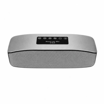 Bluetooth-колонка акумуляторна 6Вт, USB, microSD, AUX, 1200мАч S2026 Сіра