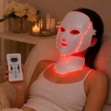 LED-маска для світлотерапії обличчя та шиї з 7 режимами Beauty Technology Біла