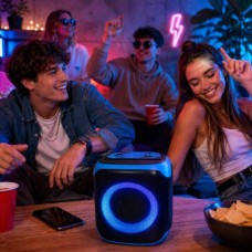 Колонка акумуляторна з підсвічуванням RGB Bluetooth PARTYBOX Чорна з блакитним