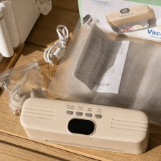 Вакууматор побутовий вакуумний пакувальник автоматичний vacuum machine AND 1425 Бежевий