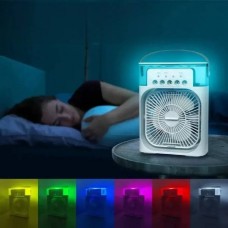 Вентилятор міні з функцією зволожувача та LED підсвічуванням, USB, білий
