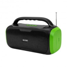 Колонка портативна акумуляторна із сонячною панеллю та ліхтариком Bluetooth TS-5579 Чорна з зеленим