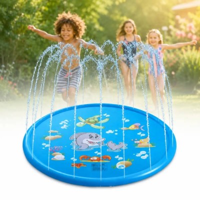Килимок-фонтан дитячий надувний 170см Блакитний
