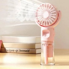 Ручний акумуляторний вентилятор із розпиленням води Steering spray fan Рожевий