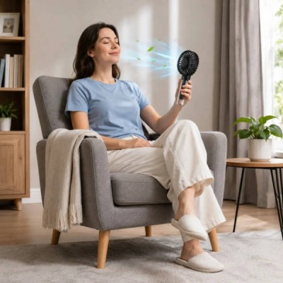 Ручний акумуляторний вентилятор із розпиленням води Steering spray fan Чорний