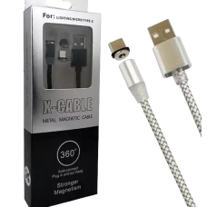 Магнітний кабель 3 в 1 USB - microUSB / Lightning / Type-C