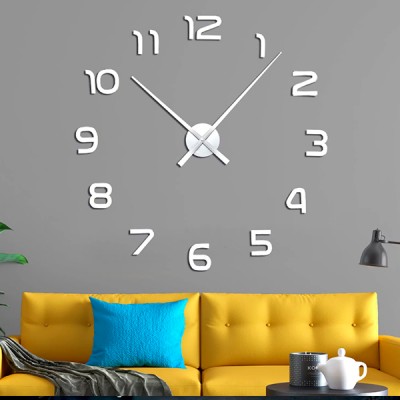 Годинник настінний 3D DIY Clock NEW (з цифрами) Silver