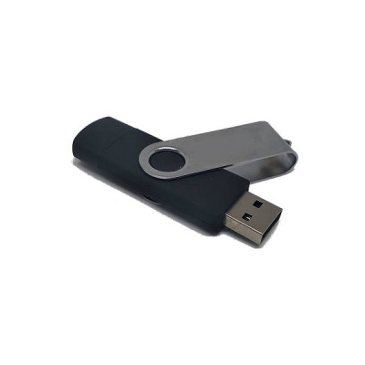 2 в 1 Універсальна флешка 32 ГБ USB2.0+мік.USB OTG black