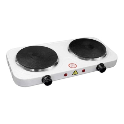 Плита настільна електрична дискова на 2 конфорки 2000W Hot Plate Біла
