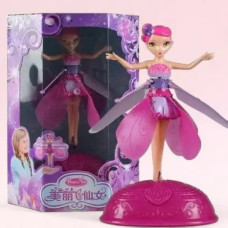 Лялька фея Flying Fairy летить за рукою на підставці Рожева