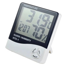 Цифровий годинник гігрометр LCD 3 в 1 HTC-1 Білий