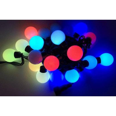 Xmas Гірлянда 28 діодів МУЛЬТИК КУЛЯ LED (4метри, чорний провід)