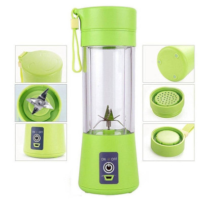 Блендер Smart Juice Cup Fruits USB Зелений 4 ножі